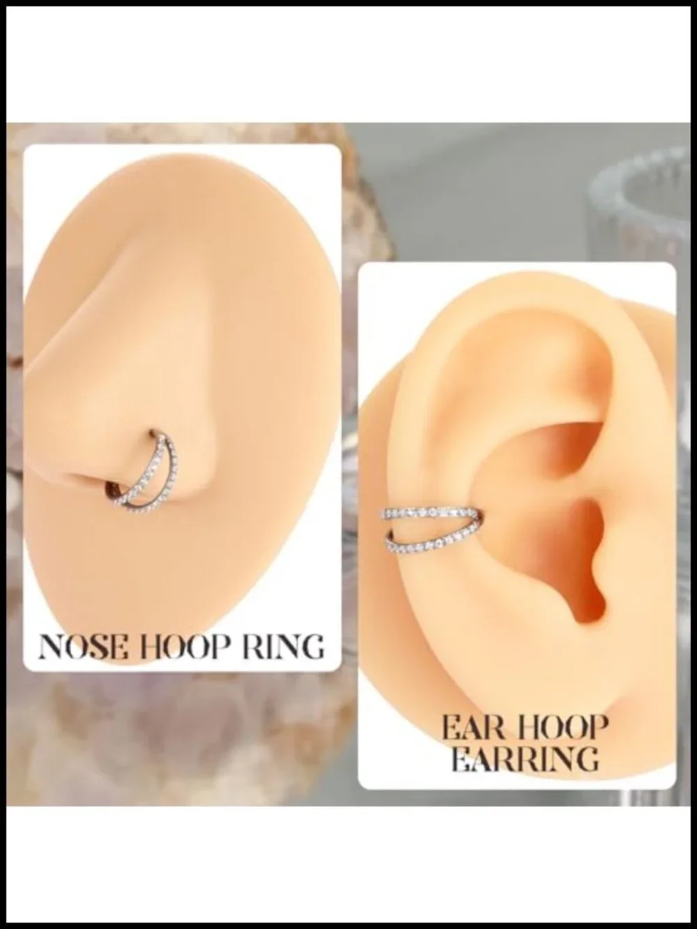Titanium Nose Hoop Ring Conch Cartilage Clicker 18G 12mm Piercing Jewelry